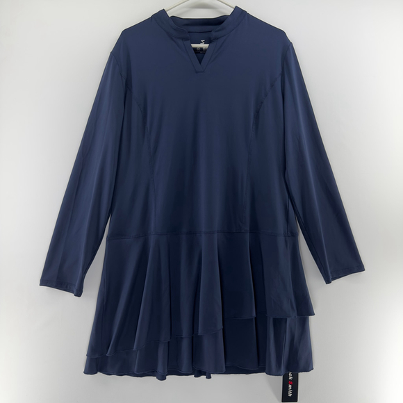 NWT JACK SMITH Blue TENNIS SPORTS Athletic Dress GOLF Long Sleeve WOMENS 2XL 2X - Picture 3 of 9